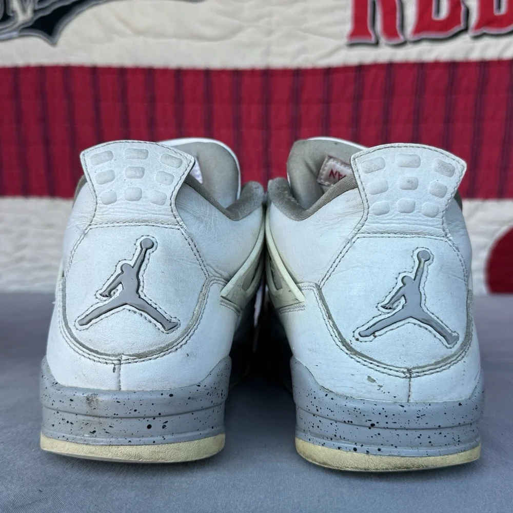 Size 9.5 - Jordan‎ 4 Retro Mid White Oreo Grey White Leather (CT8527-100)